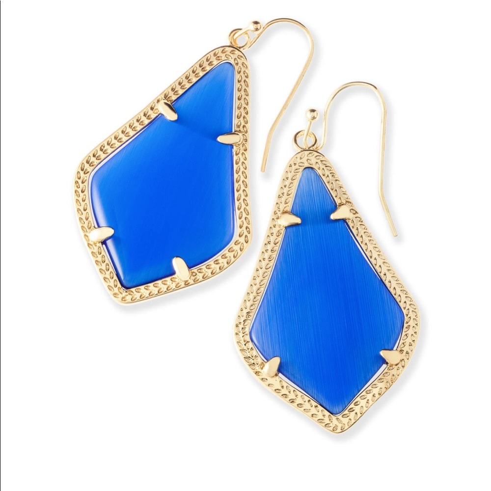 Kendra Scott Alex Cobalt Blue Gold Earrings
